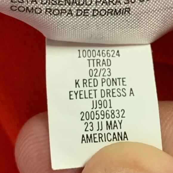 Janie and Jack 10 Eyelet Ruffle Ponte Dress Tomato Red Cotton Blend Party - Picture 9 of 9